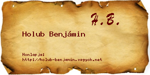 Holub Benjámin névjegykártya